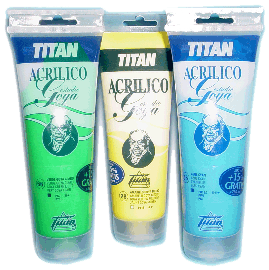 Pintura Acrilica Titan Goya en tubo plastico con aplicador